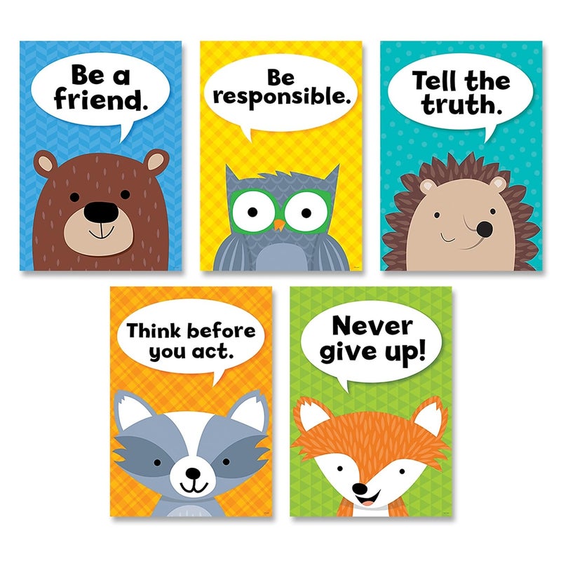 Creative Teaching Press CTP Woodland Friends Character Traits Inspire U 5-Poster Pack, 13 3/8" x 19" (Creative Teaching Press 8697) - Image 1